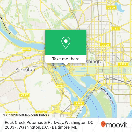 Mapa de Rock Creek Potomac & Parkway, Washington, DC 20037