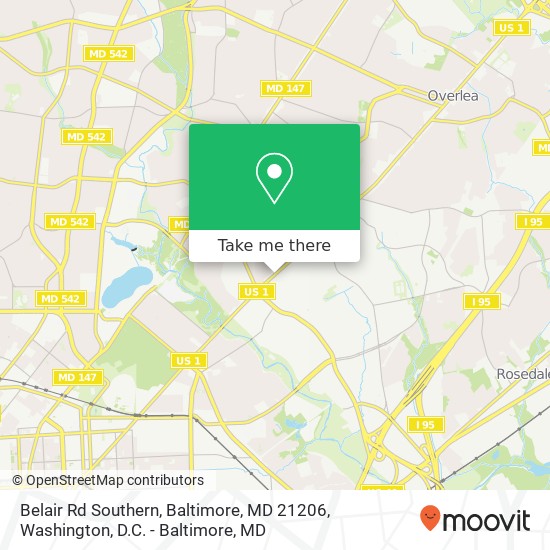 Belair Rd Southern, Baltimore, MD 21206 map