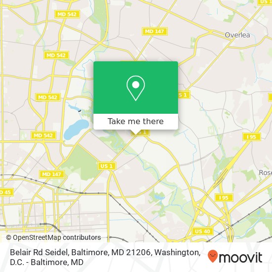 Mapa de Belair Rd Seidel, Baltimore, MD 21206