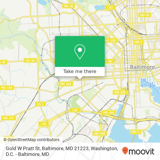 Gold W Pratt St, Baltimore, MD 21223 map