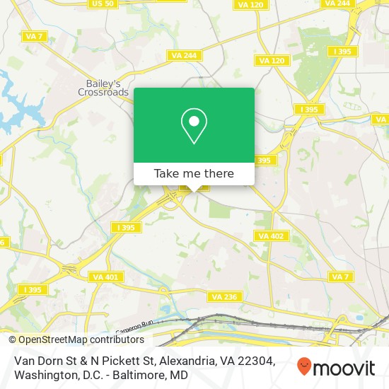 Mapa de Van Dorn St & N Pickett St, Alexandria, VA 22304
