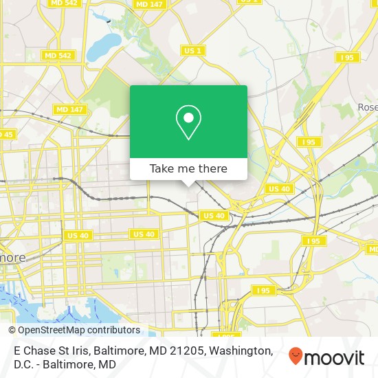 E Chase St Iris, Baltimore, MD 21205 map