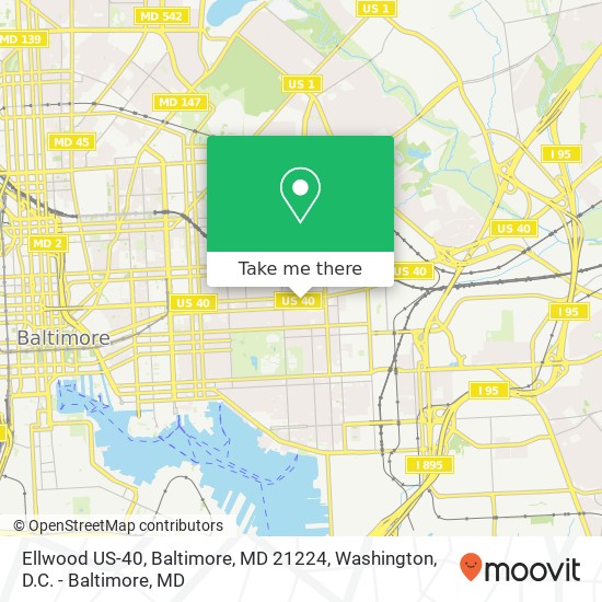 Ellwood US-40, Baltimore, MD 21224 map