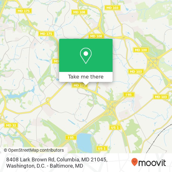 8408 Lark Brown Rd, Columbia, MD 21045 map