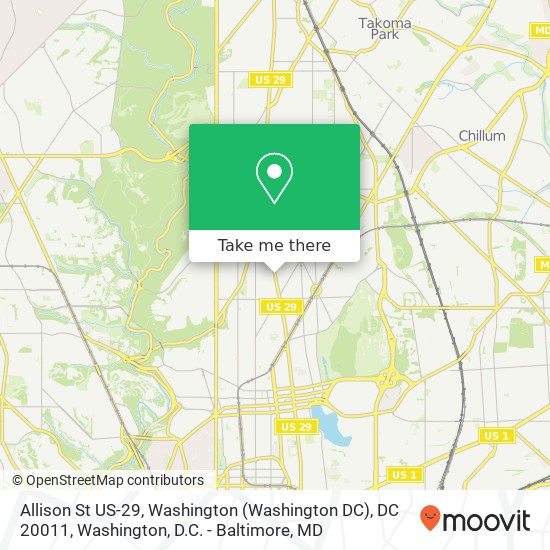 Allison St US-29, Washington (Washington DC), DC 20011 map