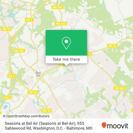 Seasons at Bel Air (Season's at Bel-Air), 955 Sablewood Rd map