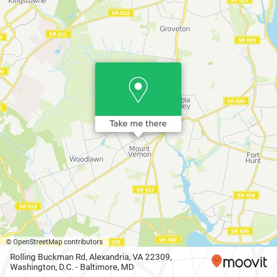 Mapa de Rolling Buckman Rd, Alexandria, VA 22309