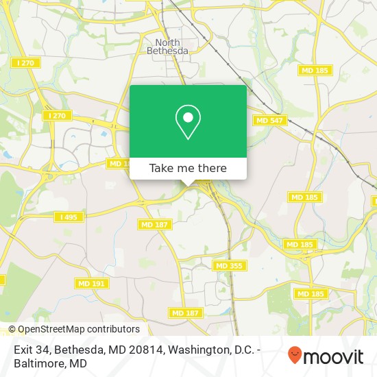 Mapa de Exit 34, Bethesda, MD 20814