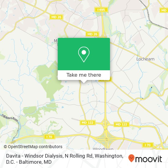 Davita - Windsor Dialysis, N Rolling Rd map