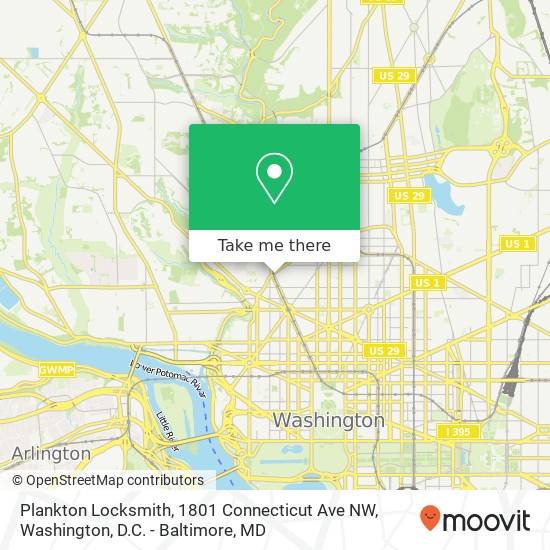 Mapa de Plankton Locksmith, 1801 Connecticut Ave NW