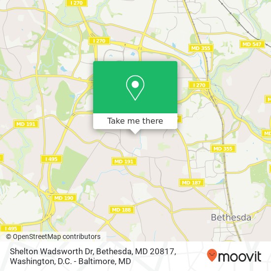 Shelton Wadsworth Dr, Bethesda, MD 20817 map