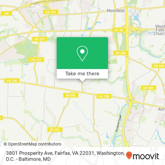 Mapa de 3801 Prosperity Ave, Fairfax, VA 22031