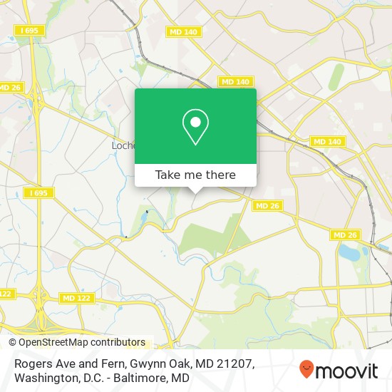 Mapa de Rogers Ave and Fern, Gwynn Oak, MD 21207