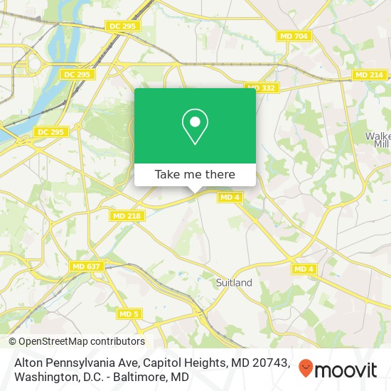 Mapa de Alton Pennsylvania Ave, Capitol Heights, MD 20743