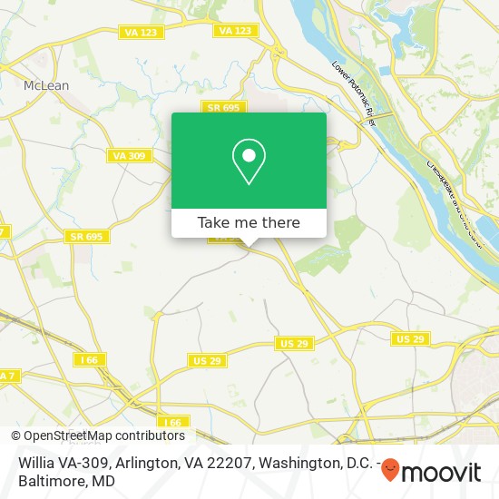 Mapa de Willia VA-309, Arlington, VA 22207