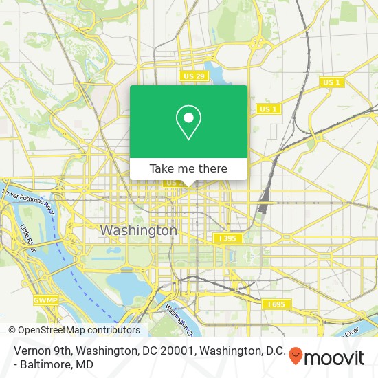 Mapa de Vernon 9th, Washington, DC 20001