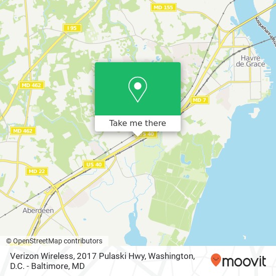 Verizon Wireless, 2017 Pulaski Hwy map