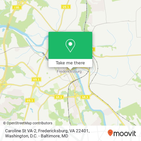 Mapa de Caroline St VA-2, Fredericksburg, VA 22401