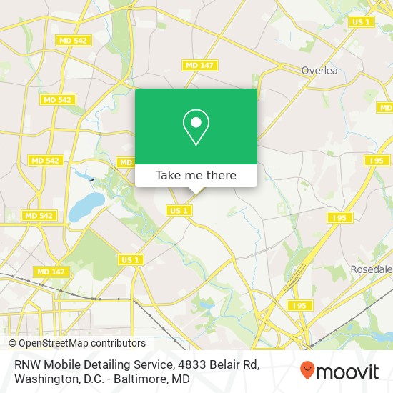 RNW Mobile Detailing Service, 4833 Belair Rd map