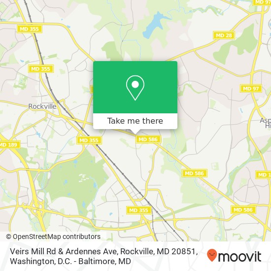 Veirs Mill Rd & Ardennes Ave, Rockville, MD 20851 map