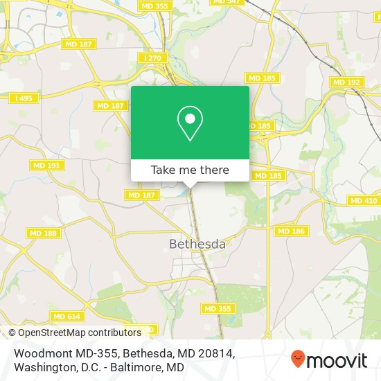 Mapa de Woodmont MD-355, Bethesda, MD 20814