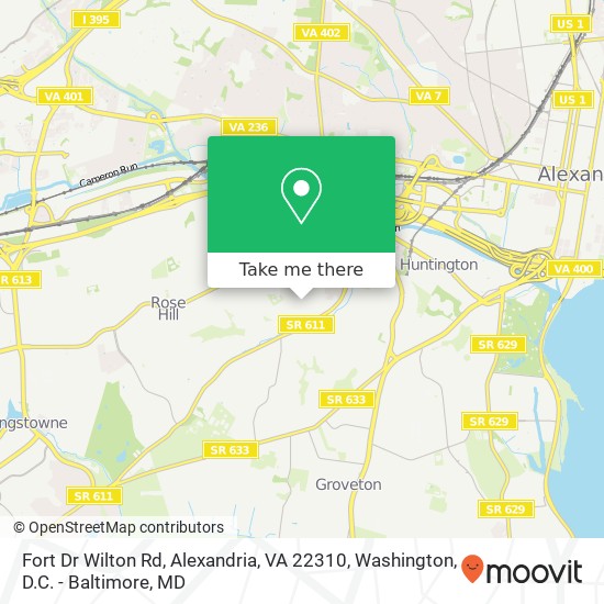 Mapa de Fort Dr Wilton Rd, Alexandria, VA 22310
