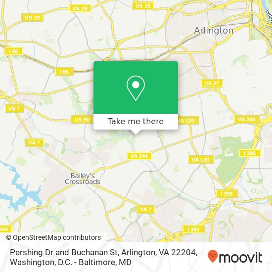 Pershing Dr and Buchanan St, Arlington, VA 22204 map