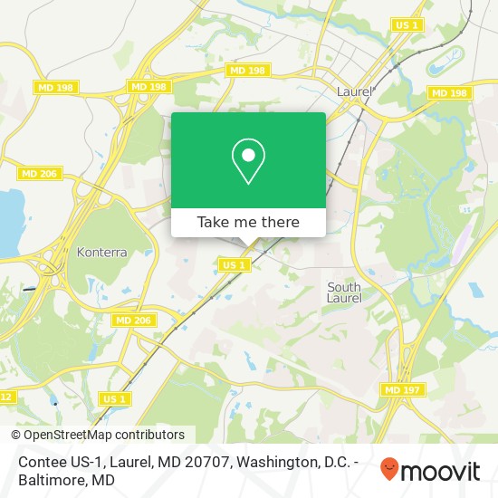 Mapa de Contee US-1, Laurel, MD 20707