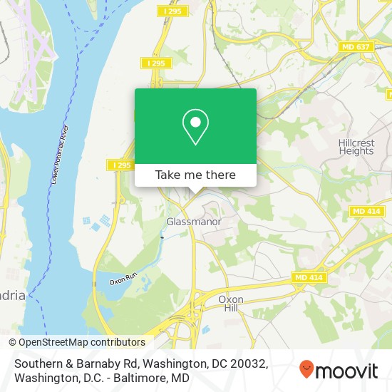 Southern & Barnaby Rd, Washington, DC 20032 map