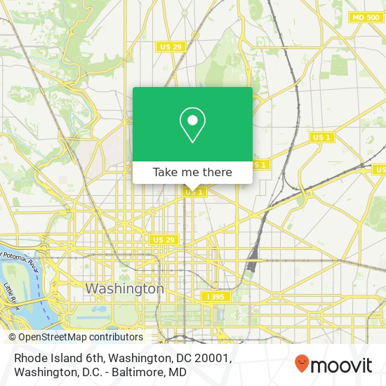 Mapa de Rhode Island 6th, Washington, DC 20001