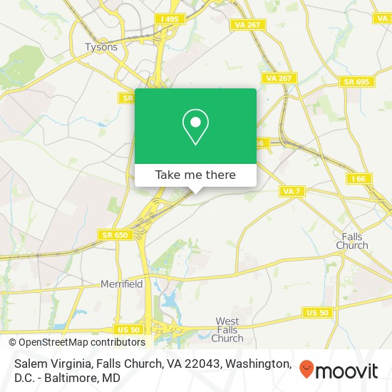 Salem Virginia, Falls Church, VA 22043 map