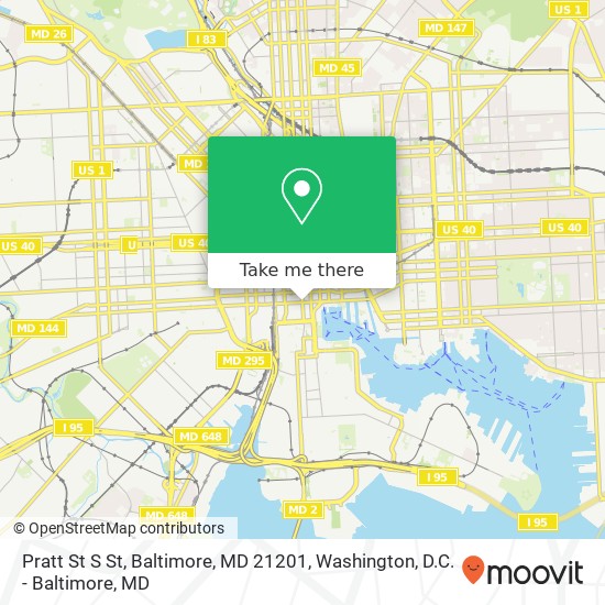 Pratt St S St, Baltimore, MD 21201 map