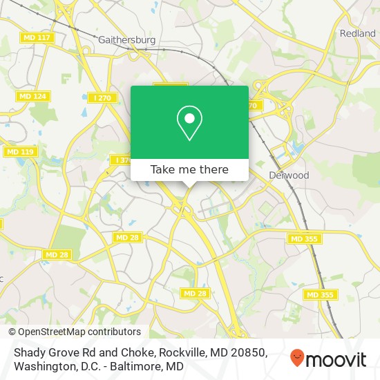 Mapa de Shady Grove Rd and Choke, Rockville, MD 20850