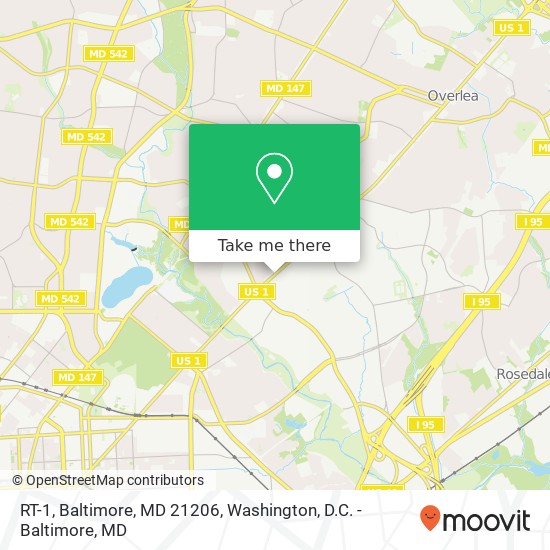 Mapa de RT-1, Baltimore, MD 21206