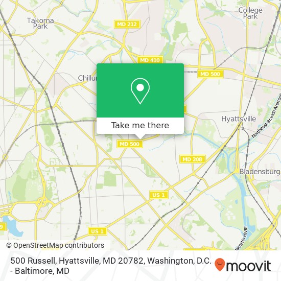 500 Russell, Hyattsville, MD 20782 map