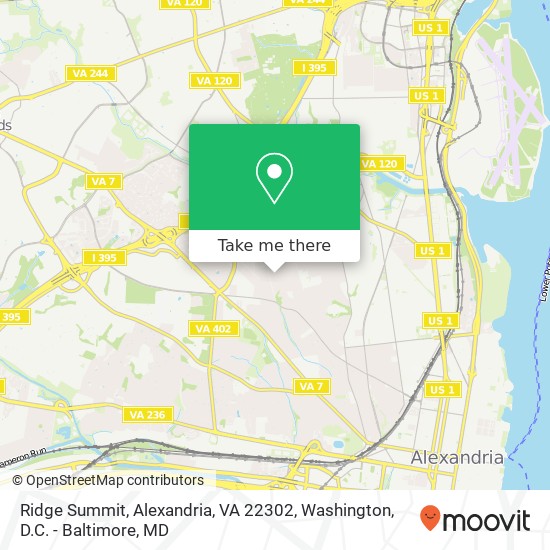 Mapa de Ridge Summit, Alexandria, VA 22302