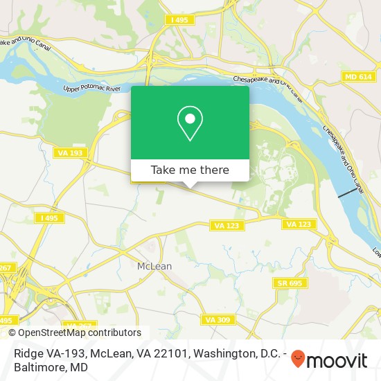 Mapa de Ridge VA-193, McLean, VA 22101