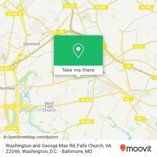 Mapa de Washington and George Mas Rd, Falls Church, VA 22046