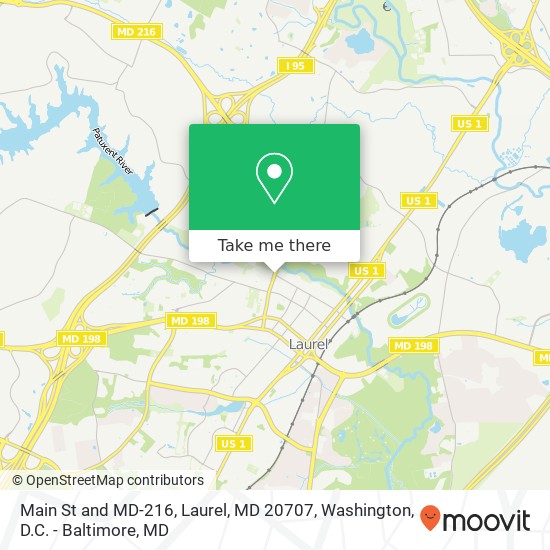 Mapa de Main St and MD-216, Laurel, MD 20707