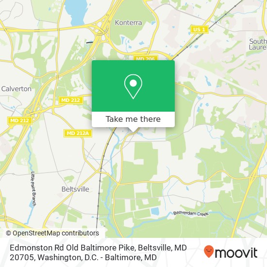 Mapa de Edmonston Rd Old Baltimore Pike, Beltsville, MD 20705