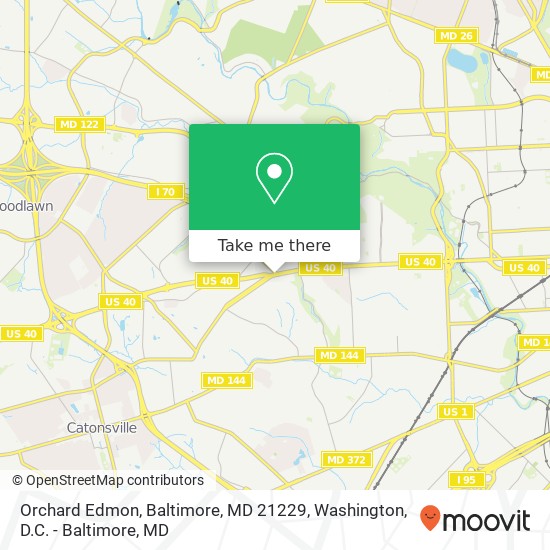 Mapa de Orchard Edmon, Baltimore, MD 21229