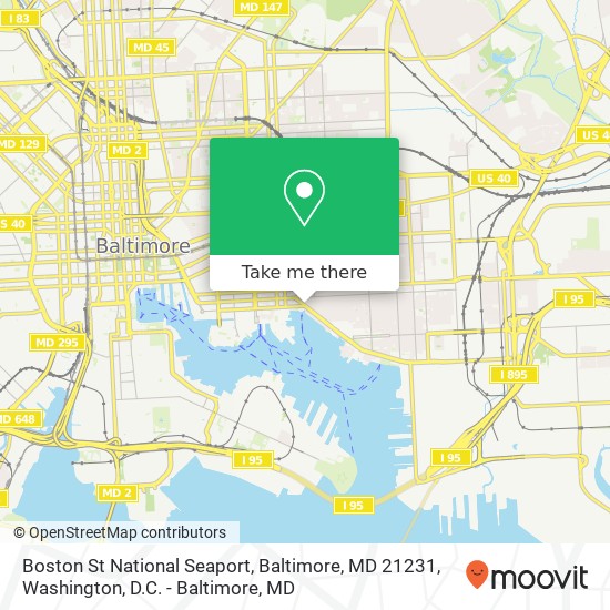 Mapa de Boston St National Seaport, Baltimore, MD 21231