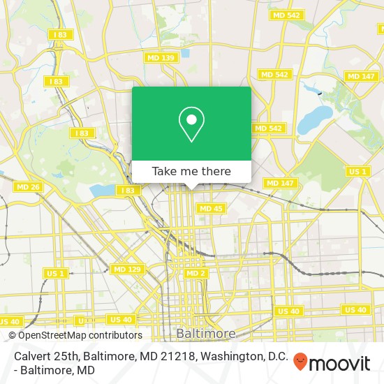 Calvert 25th, Baltimore, MD 21218 map