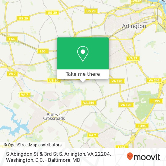Mapa de S Abingdon St & 3rd St S, Arlington, VA 22204