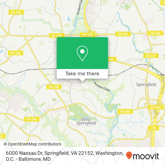 Mapa de 6000 Nassau Dr, Springfield, VA 22152