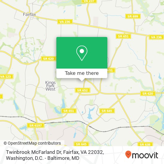 Twinbrook McFarland Dr, Fairfax, VA 22032 map