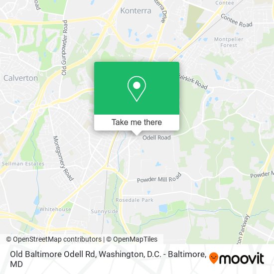 Mapa de Old Baltimore Odell Rd