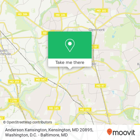 Mapa de Anderson Kensington, Kensington, MD 20895