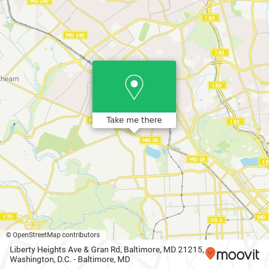 Liberty Heights Ave & Gran Rd, Baltimore, MD 21215 map