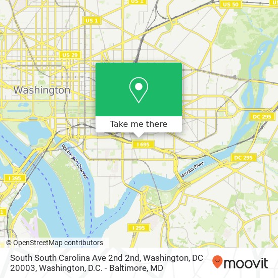 Mapa de South South Carolina Ave 2nd 2nd, Washington, DC 20003
